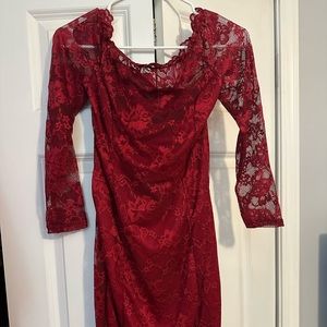 Red lace dress